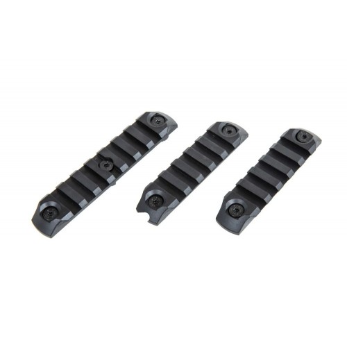 Specna Arms M-LOK Black Rail 3 peace Set, The Specna Arms M-LOK Rail Set is a lightweight accessory designed to expand the modularity of M-LOK compatible platforms