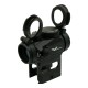 JS-TACTICAL RED DOT BLACK T1 STYLE WITH HIGH AND LOW MOUNT, The JS-Tactical Red Dot is an aiming optic designed for airsoft and tactical setups, offering a clear 1x sight picture with a precise 2 MOA aiming point and adjustable brightness control for vary