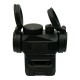 JS-TACTICAL RED DOT BLACK T1 STYLE WITH HIGH AND LOW MOUNT, The JS-Tactical Red Dot is an aiming optic designed for airsoft and tactical setups, offering a clear 1x sight picture with a precise 2 MOA aiming point and adjustable brightness control for vary
