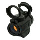 JS-TACTICAL RED DOT BLACK T1 STYLE WITH HIGH AND LOW MOUNT, The JS-Tactical Red Dot is an aiming optic designed for airsoft and tactical setups, offering a clear 1x sight picture with a precise 2 MOA aiming point and adjustable brightness control for vary