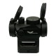 JS-TACTICAL RED DOT BLACK T1 STYLE WITH HIGH AND LOW MOUNT, The JS-Tactical Red Dot is an aiming optic designed for airsoft and tactical setups, offering a clear 1x sight picture with a precise 2 MOA aiming point and adjustable brightness control for vary