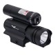 JS-TACTICAL LED FLASHLIGHT WITH RED LASER, The JS-Tactical LED Flashlight with Red Laser is a compact rail-mounted tactical light system combining high-output illumination with an integrated aiming laser, built for 20 mm mounting platforms
