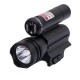 JS-TACTICAL LED FLASHLIGHT WITH RED LASER, The JS-Tactical LED Flashlight with Red Laser is a compact rail-mounted tactical light system combining high-output illumination with an integrated aiming laser, built for 20 mm mounting platforms