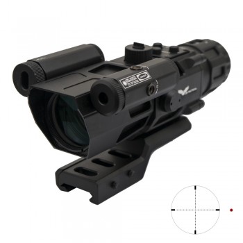 JS-TACTICAL PRISME SCOPE 4X32 WITH RED LASER BLACK
