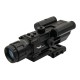 JS-TACTICAL PRISME SCOPE 4X32 WITH RED LASER BLACK, The JS-Tactical Prisme Scope 4X32 With Red Laser is a durable and compact optic designed for tactical and airsoft setups, offering a clear sight picture and enhanced aiming support in a lightweight desig