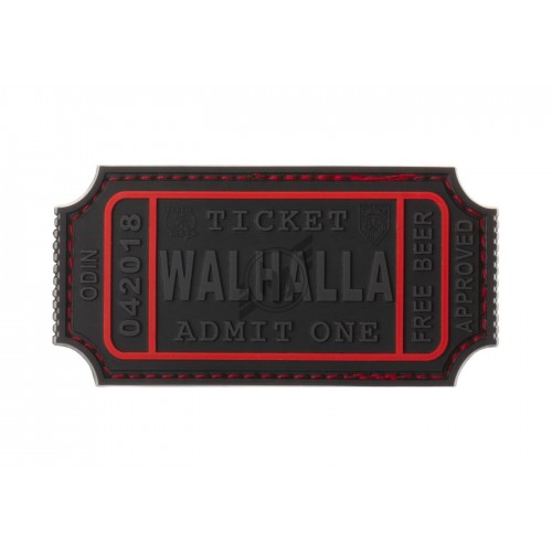 Walhalla Ticket (Blackops) Patch, Morale Patches are velcro patches designed to offer a bit of flair and humour, ideal for mounting on bags, tactical vests, or pretty much anywhere there's a spare section of velcro