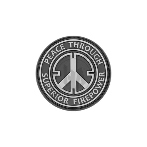 Peace (Through Superior Firepower) Patch, Add a subtle yet striking touch to your kit with the JTG Peace Rubber Patch in the tactical SWAT colorway