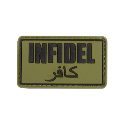 Infidel Patch (OD), Morale Patch with velcro backing (hook side) - suitable for tactical bags, UBACS shirts, cases, baseball caps etc