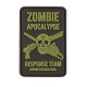 Zombie Apocalypse Patch, Morale Patch with velcro backing (hook side) - suitable for tactical bags, UBACS shirts, cases, baseball caps etc