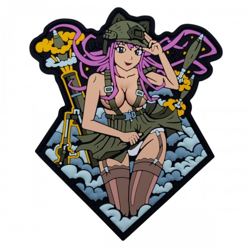 Brand Element 'Anime Girl' Pink, The “Anime Girl” PVC patch combines vibrant anime-inspired aesthetics with a bold tactical style