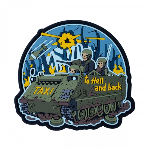 Brand Element Taxi to hell and back patch, The “Taxi to Hell and Back” PVC patch is a powerful symbol of courage, brotherhood, and frontline resilience