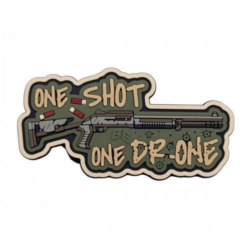 Brand Element One Shot - One Drone Patch (Olive), The “One Shot — One Drone” PVC patch represents precision, fast reaction, and control in modern aerial defense scenarios