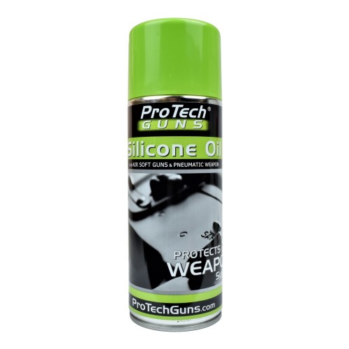 ProTech Silicone Oil (400ml), The ProTech Guns Silicone Oil 400ml (PR-G05) is a reliable choice for keeping airsoft and pneumatic systems in proper working condition