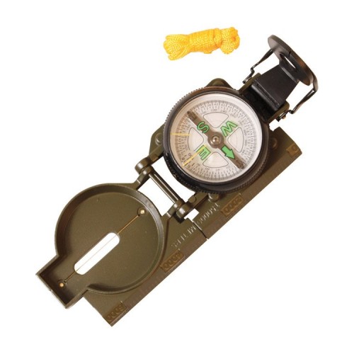 Kombat UK Lensmatic Compass, This Military Compass map reading compass is in a folding metal case, keeping it more compact for stowing