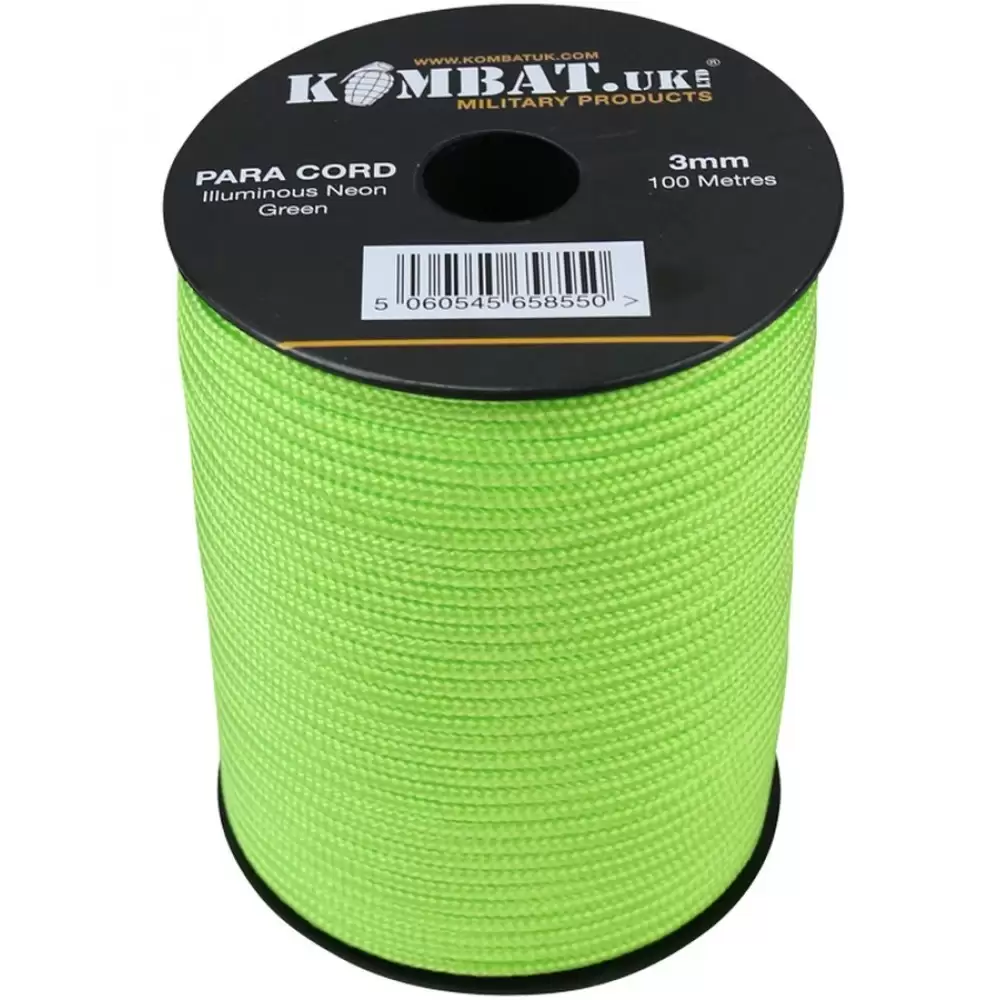 Paracord Reel 3mm (100m) (Neon Green)
