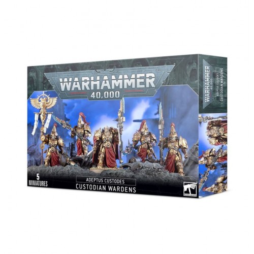 Warhammer 40,000 - Adeptus Custodes Custodian Wardens Warhammer 40,000 - Adeptus Custodes Custodian Wardens, Custodian Wardens are disciplined warriors who act as stalwart defenders, capable of breaking through enemy lines with great speed and strength