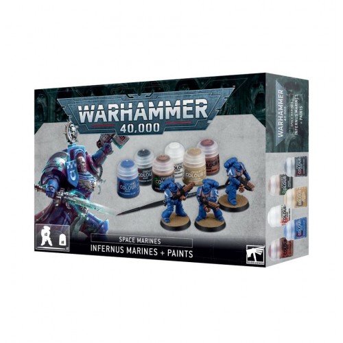 Warhammer 40,000 - Space Marines Infernus Marines & Paints, Ignite the battlefield with the Space Marines: Infernus Marines + Paints Set, the perfect entry point for any aspiring commander