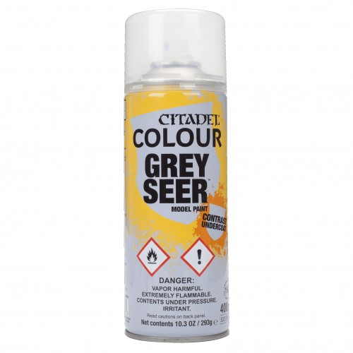 CITADEL GREY SEER SPRAY 400ML CITADEL GREY SEER SPRAY 400ML, The Ultimate Foundation for Bold Contrasts and Flawless Miniatures