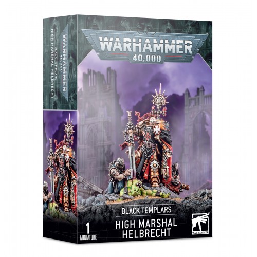 Warhammer 40,000 - Black Templars High Marshall Helbrecht, Unleash the zealous fury of the Black Templars upon your tabletop with High Marshal Helbrecht, the living embodiment of his Chapter's warrior spirit
