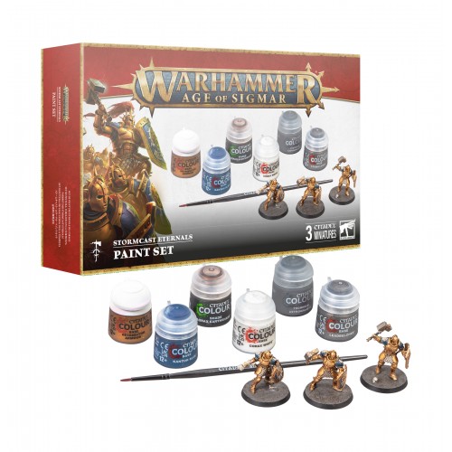Warhammer Age of Sigmar - Stormcast Eternals Paint Set, The Stormcast Eternals are lightning-blessed crusaders who, chosen for their heroism in mortal life, are fated to fight forever